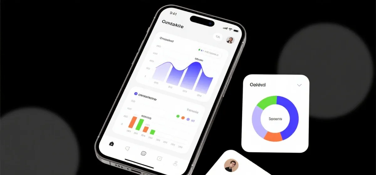 App数据与图表界面示意图